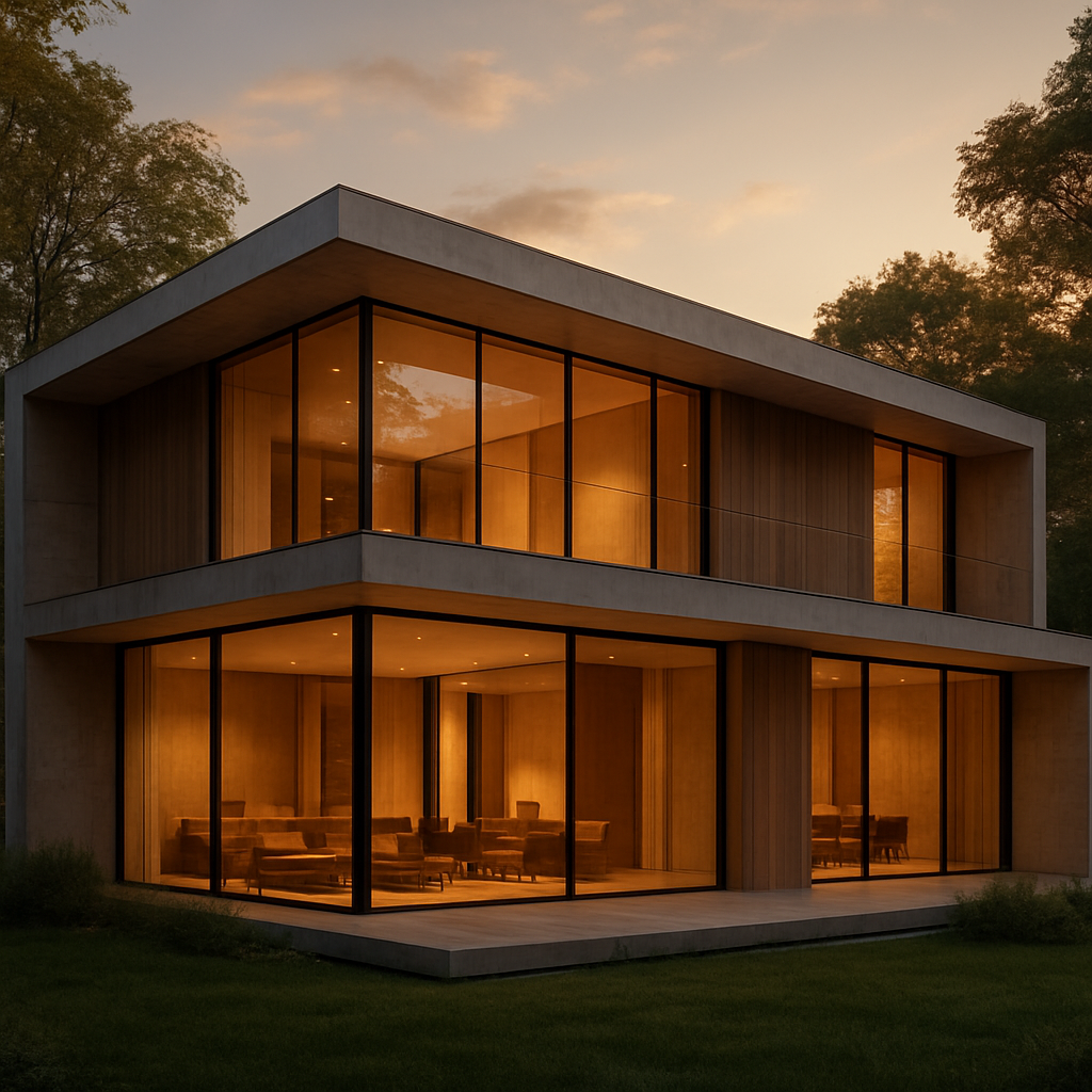 Hogar inteligente moderno integrado con la naturaleza